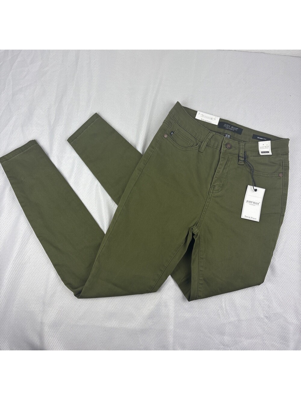 Judy Blue Skinny Fit Olive Green Colored Jeans Size 3/26 High Rise Stretch NWT